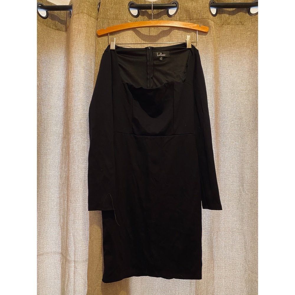 NWT Lulus Square Neck Black Dress